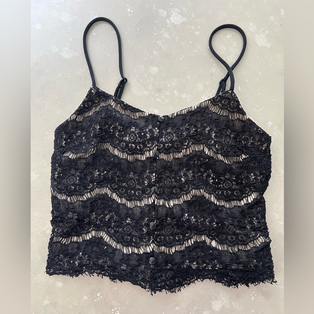 lace knit crop top